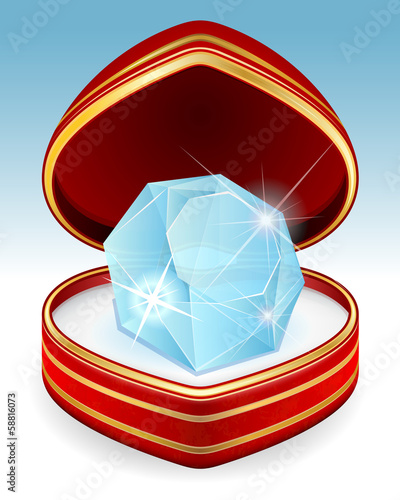 Big brilliant diamond in gift box