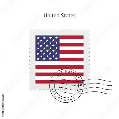 United States Flag Postage Stamp. photo
