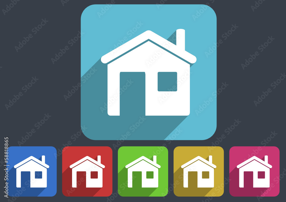 house flat vector icon set 
