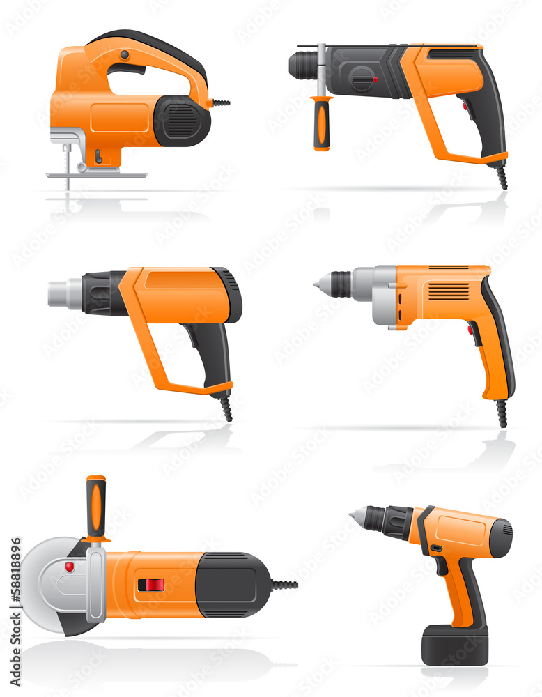 electric tools set icons vector illustration electric tools set icons vector illustration