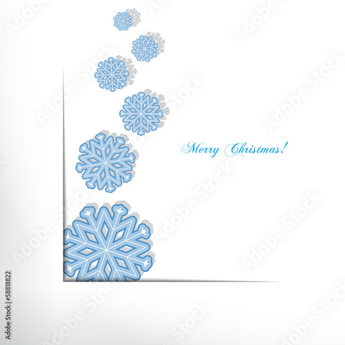 Snowflakes on a white background. Merry Christmas background