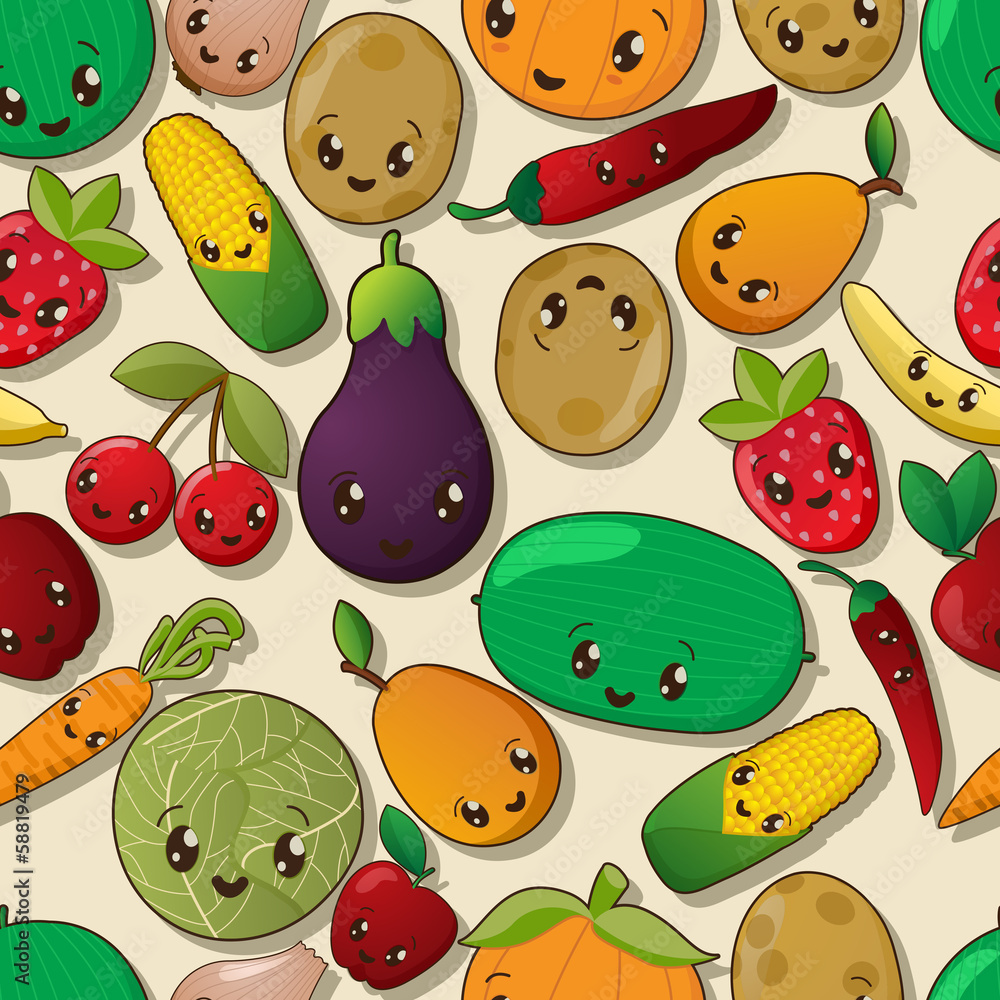 Seamless kawaii pattern Seamless kawaii pattern