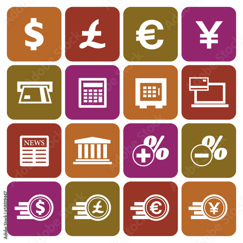 Financial and money icon set
