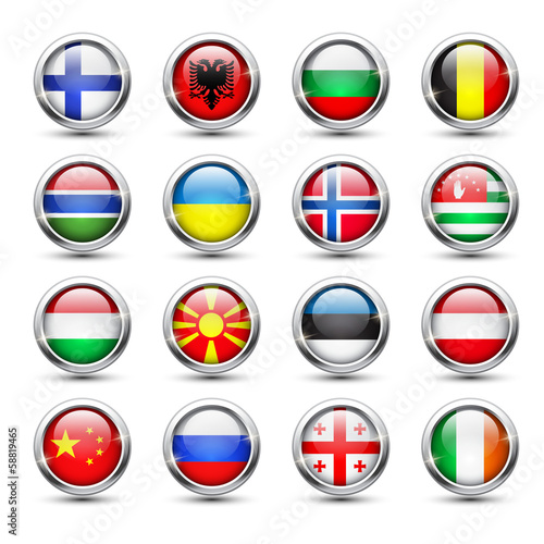 World flag glass icons