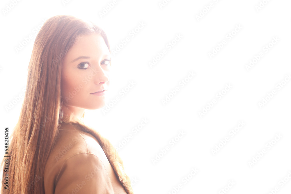 Fototapeta premium Model trägt Lederjacke