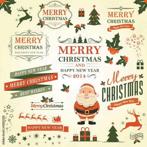 Christmas decoration design elements vector