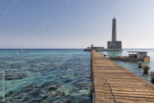 Sanganeb lightouse reef view photo