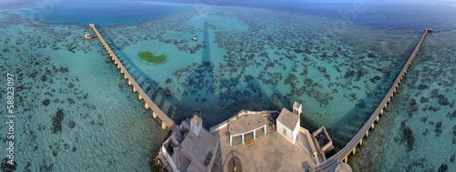 Sanganeb lightouse reef view photo