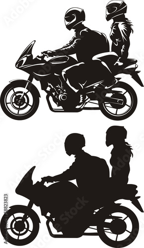 couple on motorcycle