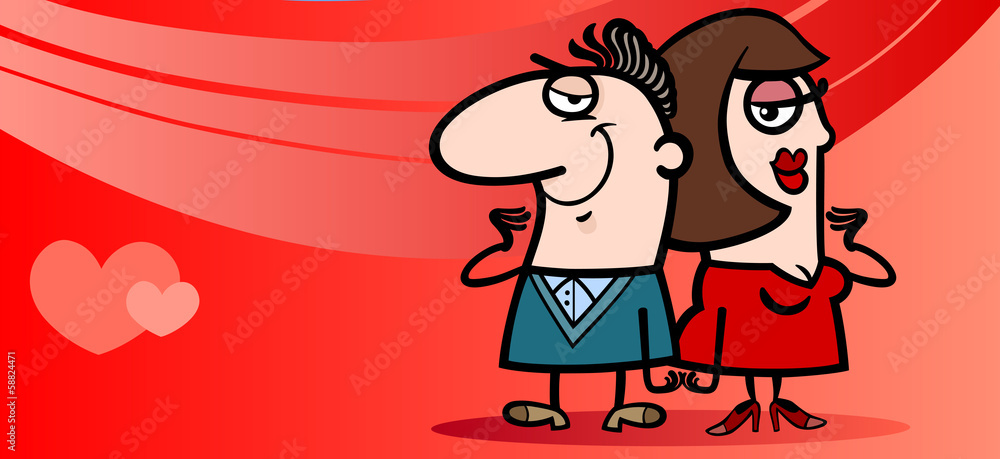 couple in love valentine card cartoon couple in love valentine card cartoon
