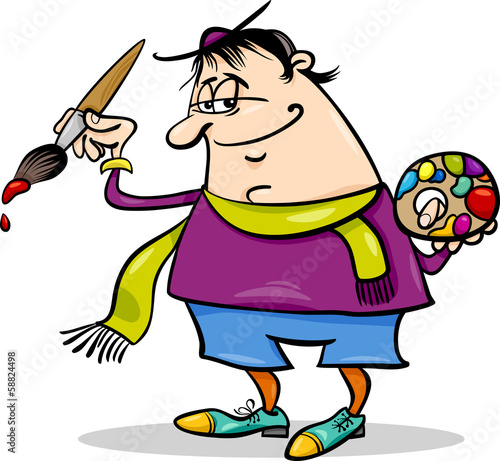painter artist cartoon illustration