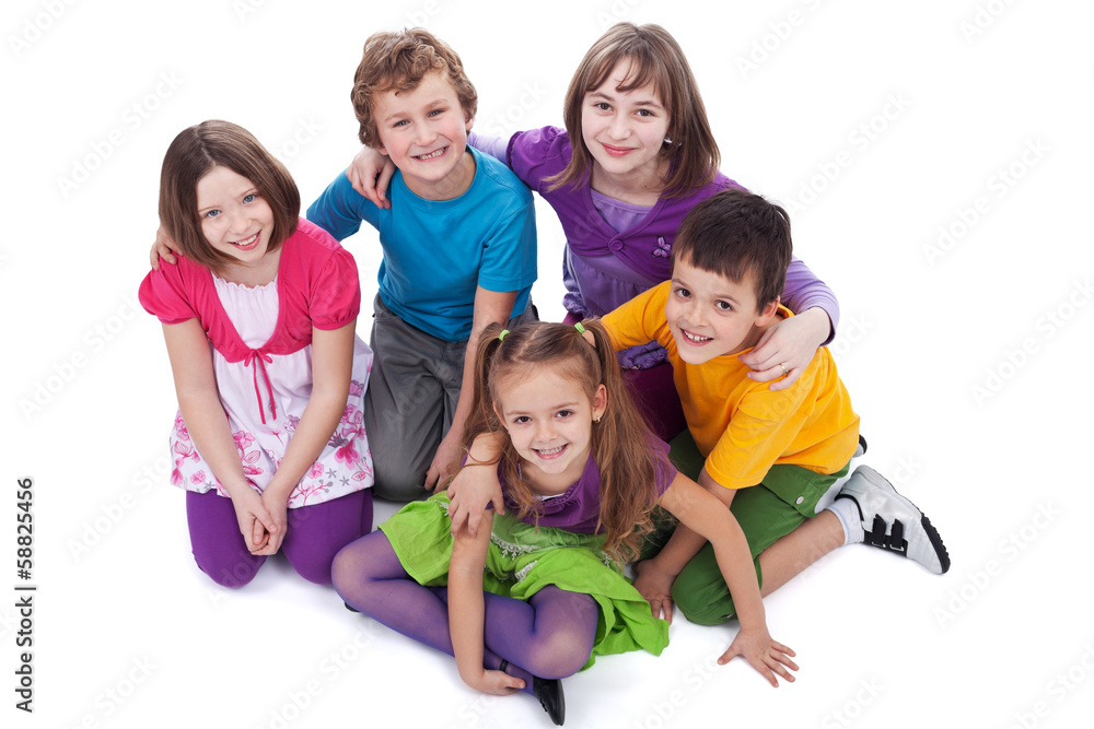 Group of kids sitting on the floor Group of kids sitting on the floor