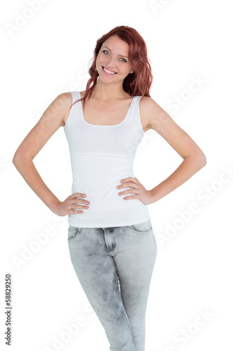 Portrait of a smiling casual young woman © lightwavemedia
