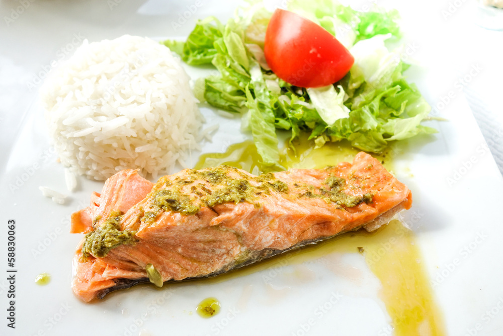 grilled salmon and rice grilled salmon and rice