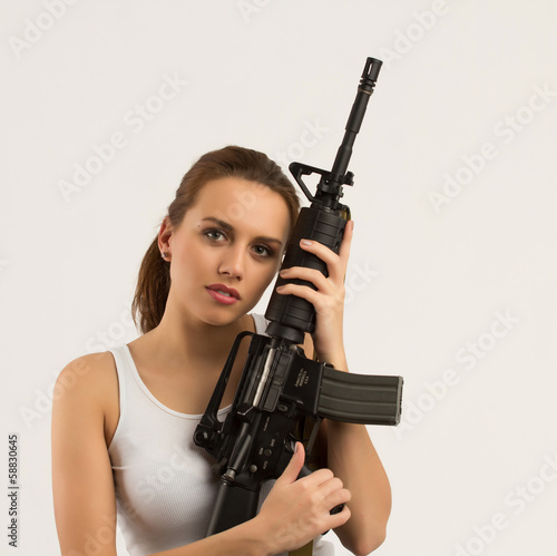 Woman with rifle