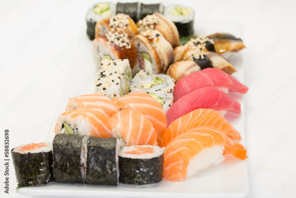 Sushi and rolls