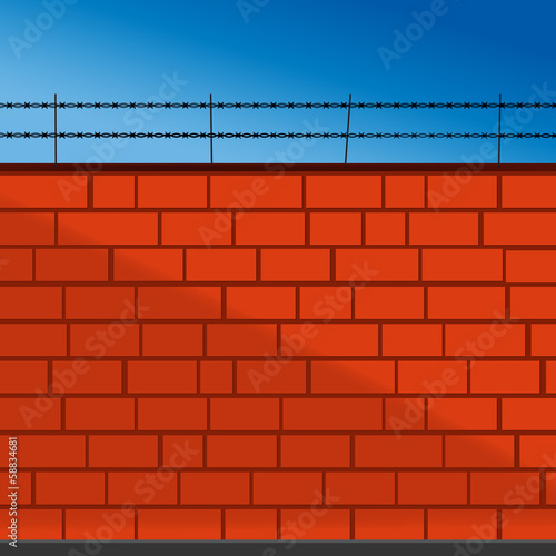 Security fence, symbol of captivity