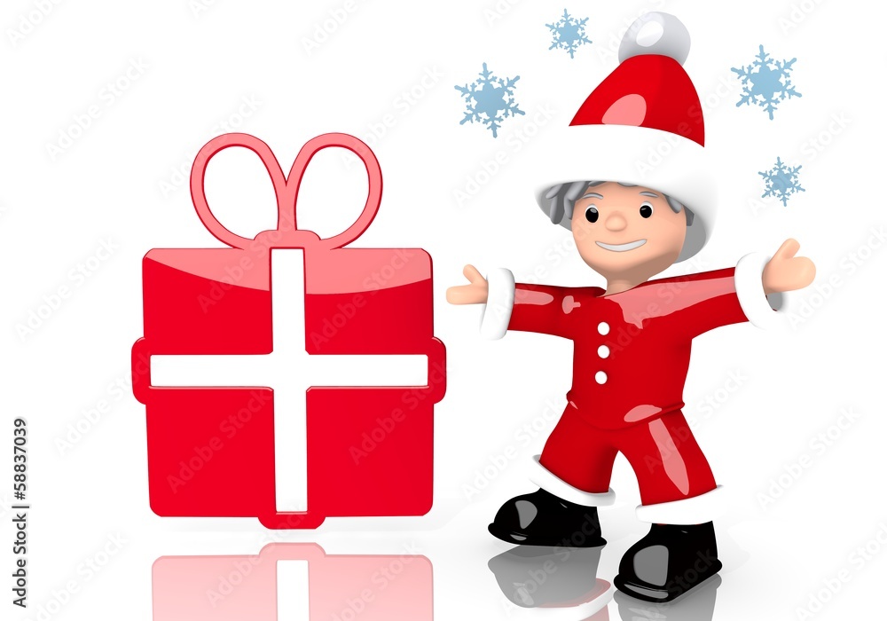gift symbol presented by mini santa claus gift symbol presented by mini santa claus