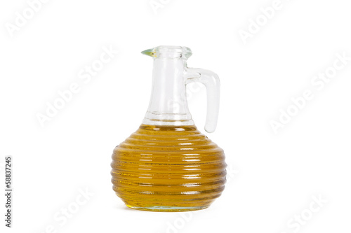 olive oil bottles isolated on white background photo