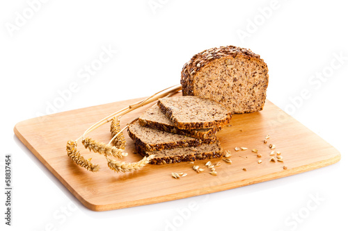  Brown seed biobread isolated on white background