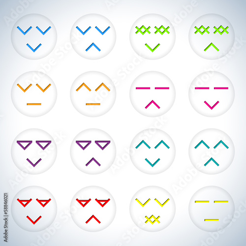 Smiley faces shaped with debossed arrows
