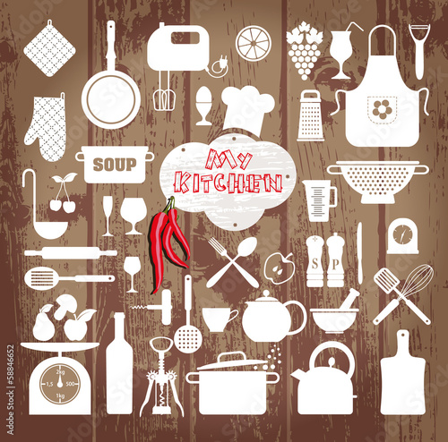 Kitchen set icon.