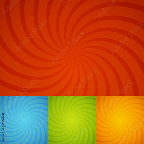 set colorful twirl background