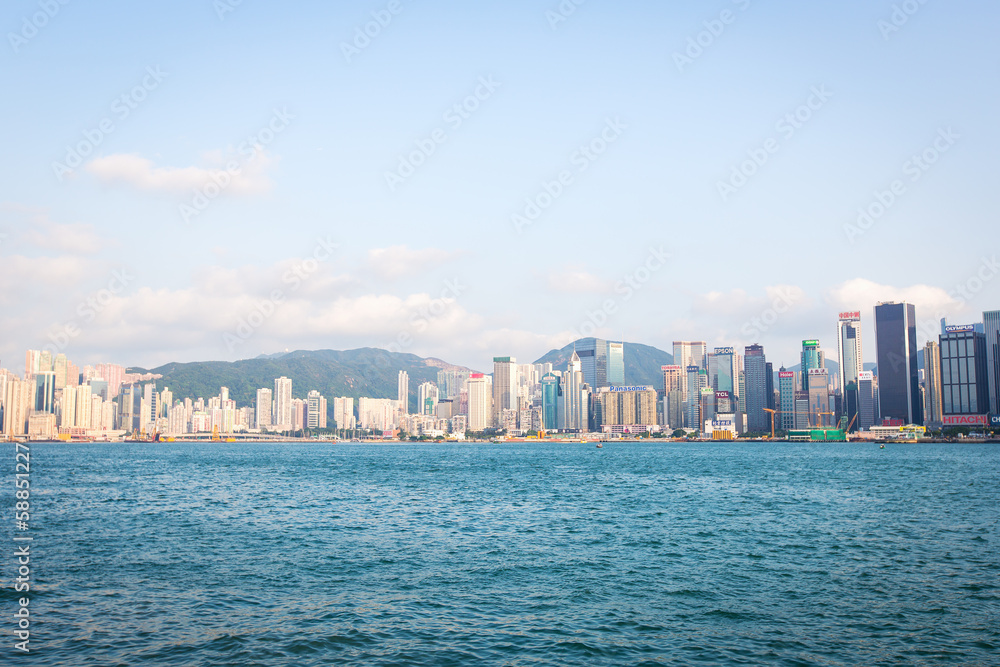 Небоскребы Гонг Конга на закате