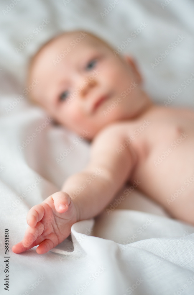 small baby on the bed small baby on the bed