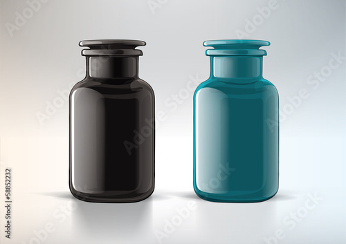 Jar from glass with cover. For new design
