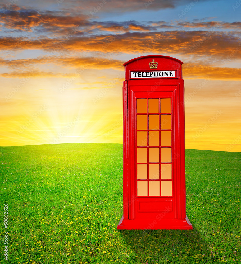 Obraz premium British telephone box