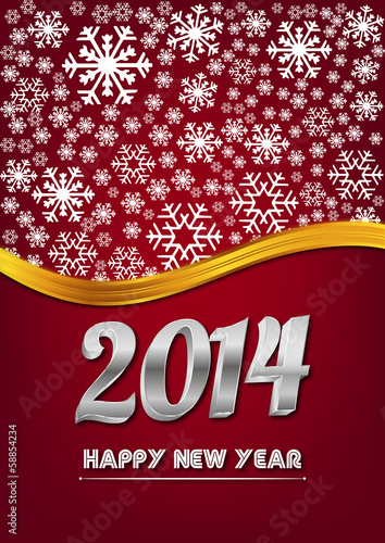 Red happy new year card
