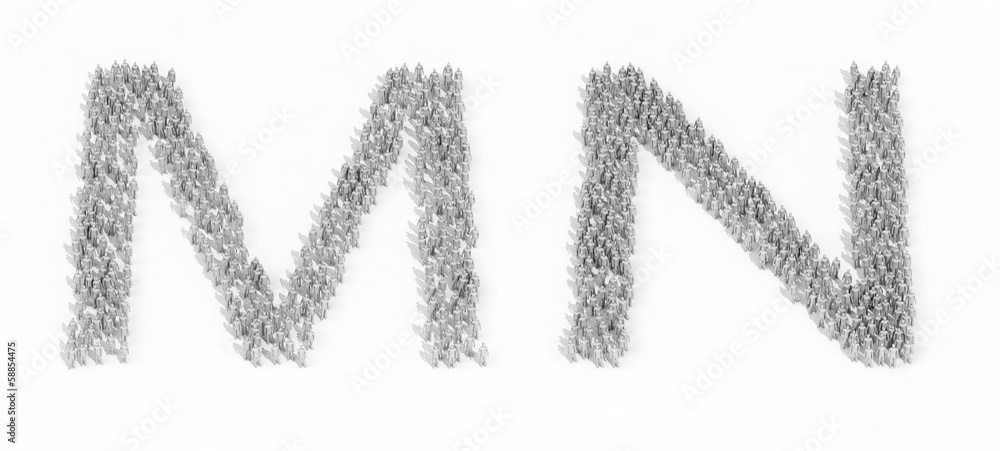 Human crowd alphabet Human crowd alphabet