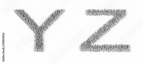 Human crowd alphabet