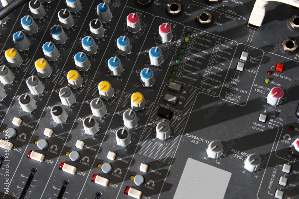 Fototapeta premium Audio mixer equipment