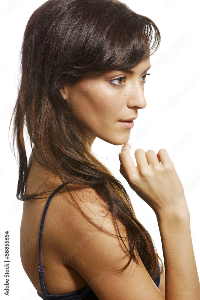 Woman with stern expression Woman with stern expression