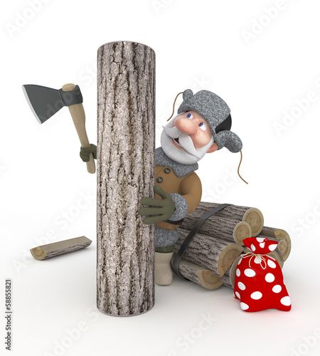 The grandfather with a sledge.