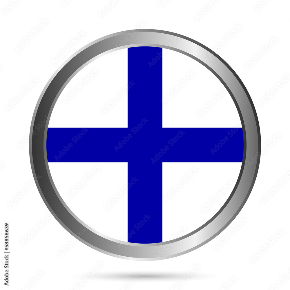 Fototapeta premium Finland flag button.