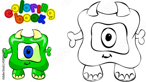 Coloring book monster