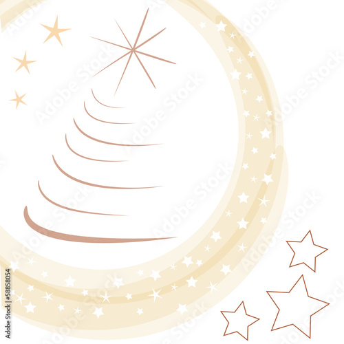 albero di natale stilizzato colori caldi e stelline