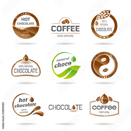 Chocolate, coffee and caramel icon design-Illustration