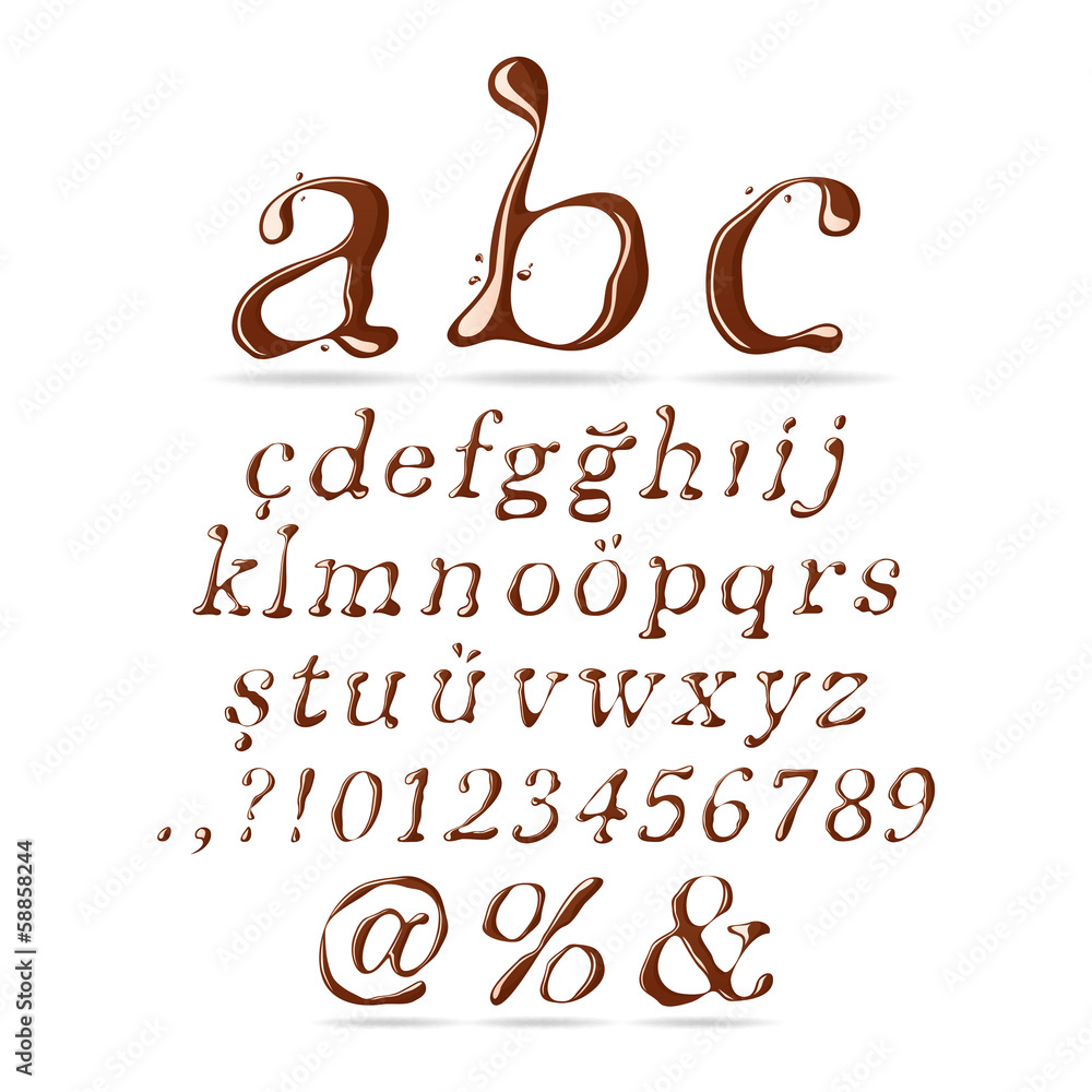 Chocolate Alphabet Lower Case Italic