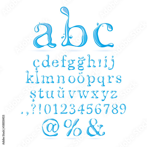 Water alphabet Lower Case Italic