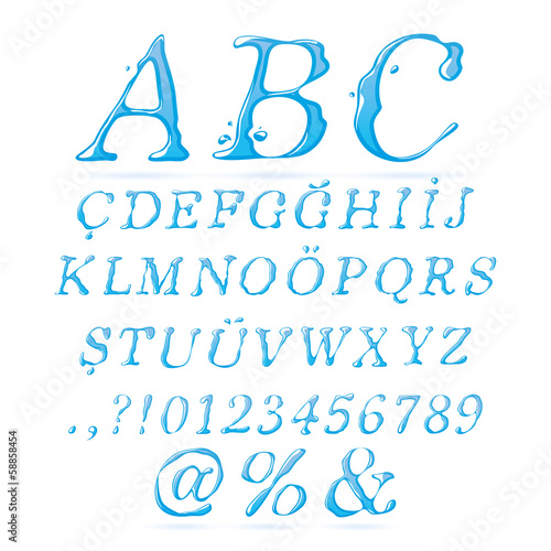 Water alphabet Upper Case Italic