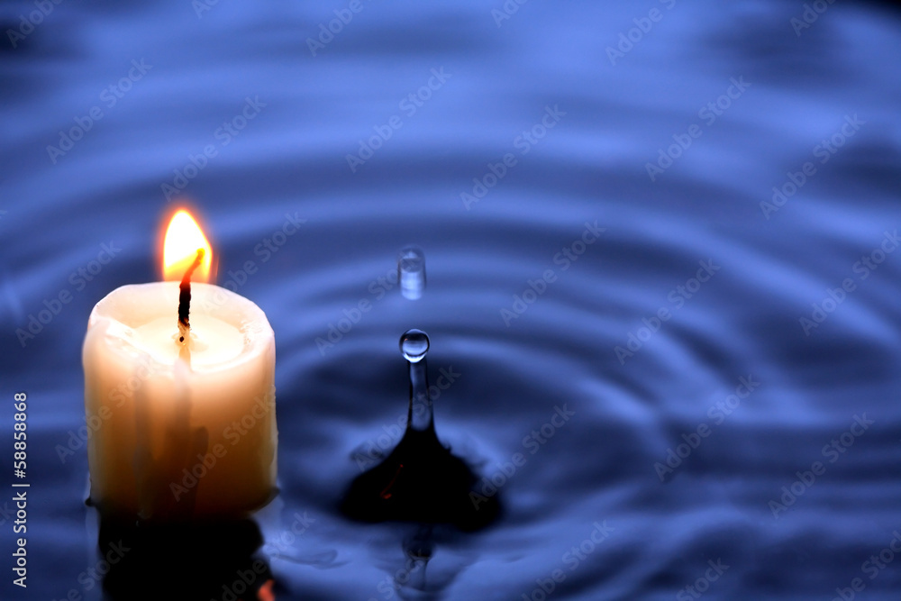 Candle In Water StockFoto Adobe Stock