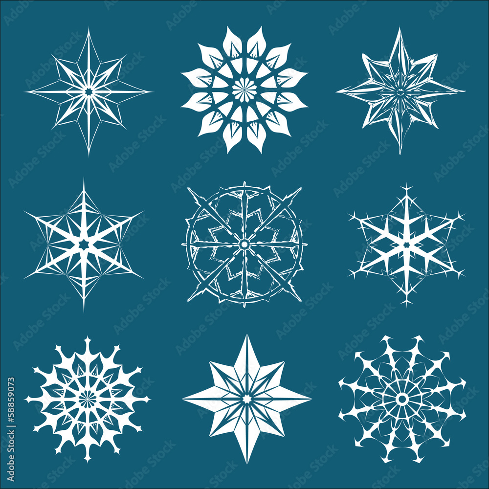 Nine snowflakes in JPEG Nine snowflakes in JPEG