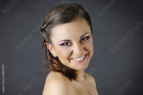 portrait of a beautiful girl with professional makeup