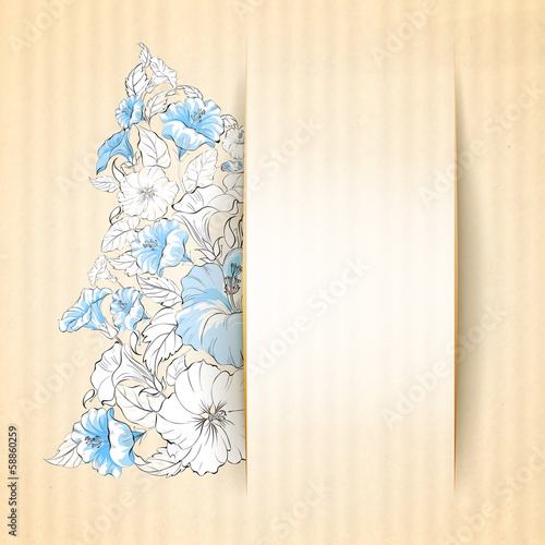 Paper hibiscus fir tree collage.