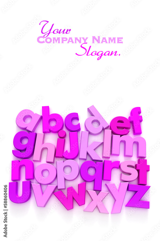 ABC in pink and purple ABC in pink and purple