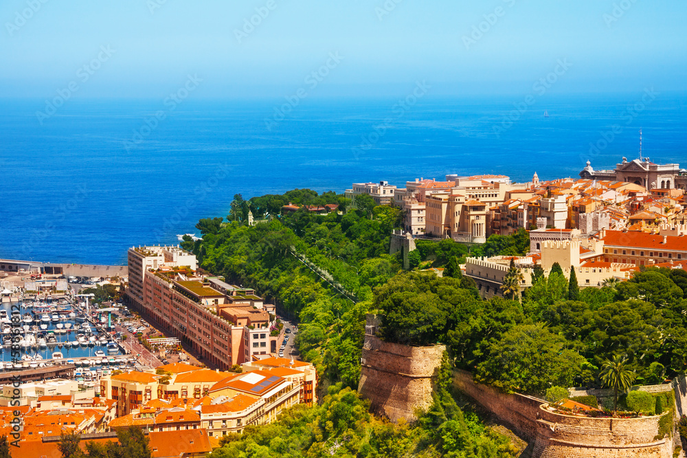 Prince palace and old town in Monaco